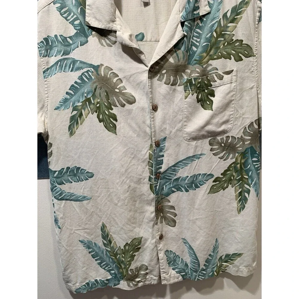 Island Shores Hawaiian Shirt Mens Large 100% Washable Silk Button Up Large - Picture 7 of 16